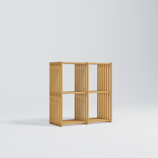 KUBUS E1 med fire rum i ens størrelse i egetræ fra Thorvald Lissau