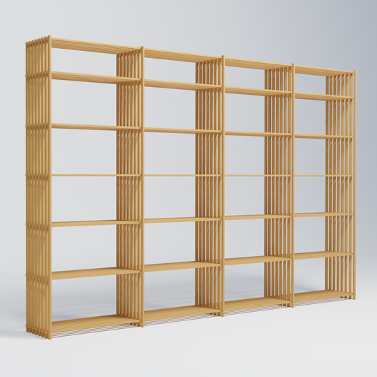 Den breddeste OFFICE reol med 135 cm i bredden og 35 cm i højden rum. Lavet af dansk egetræ af Thorvald Lissau.