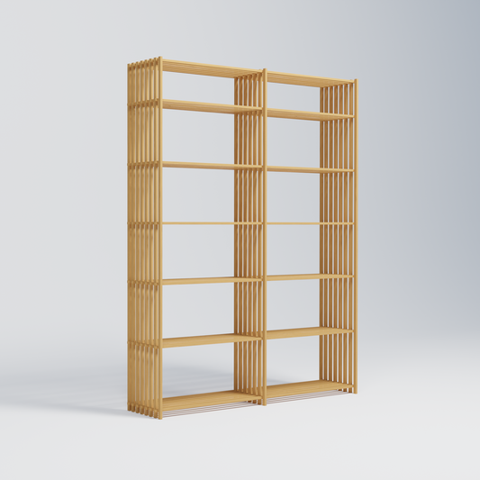 To-delt office reol perfekt til kontoret med sine store rum, og meget opbevaringsplads til store genstande.